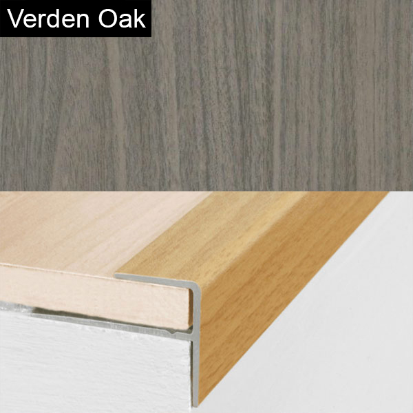 Stair Nosing Edge Trim Push-In Aluminium Wood Effect