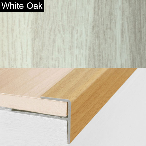 Stair Nosing Edge Trim Push-In Aluminium Wood Effect