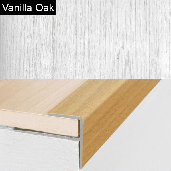 Stair Nosing Edge Trim Push-In Aluminium Wood Effect