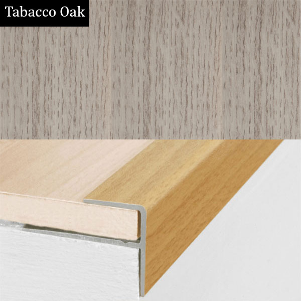 Stair Nosing Edge Trim Push-In Aluminium Wood Effect