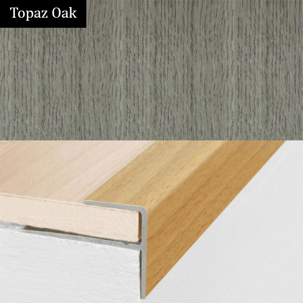 Stair Nosing Edge Trim Push-In Aluminium Wood Effect