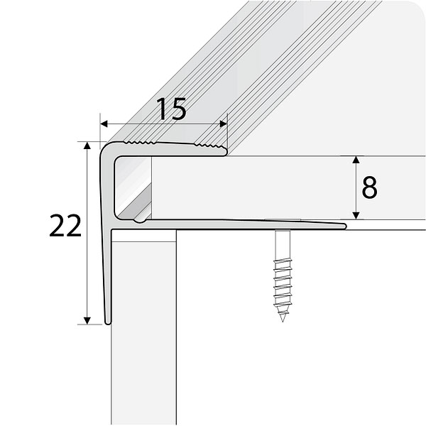 Stair Nosing Edge Trim Push-In Aluminium Wood Effect