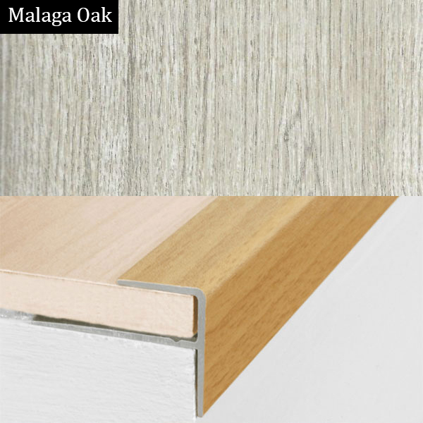 Stair Nosing Edge Trim Push-In Aluminium Wood Effect