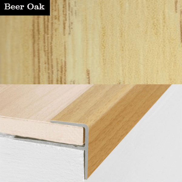 Stair Nosing Edge Trim Push-In Aluminium Wood Effect
