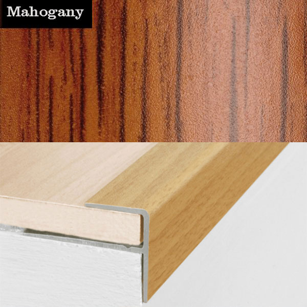 Stair Nosing Edge Trim Push-In Aluminium Wood Effect