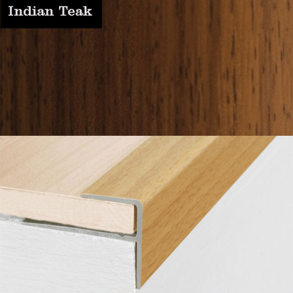 Stair Nosing Edge Trim Push-In Aluminium Wood Effect