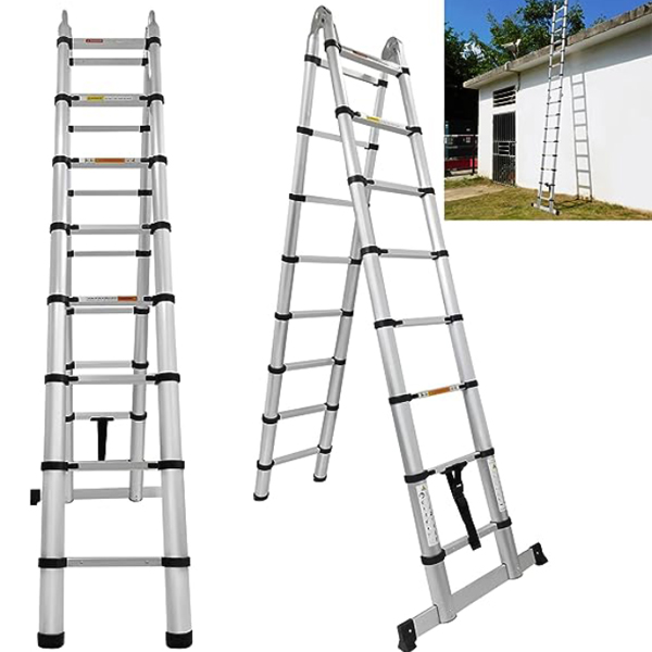 Telescopic Loft Ladder Steps Multi-Purpose Aluminum Extendable Straight Ladders