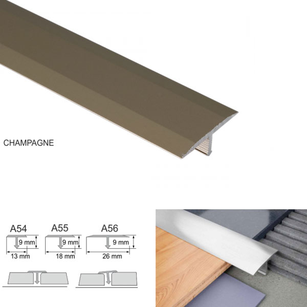 Threshold Trim T Bar Transition Trim For Tiles Anodised Aluminium