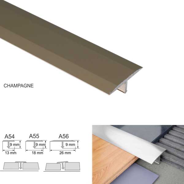 Threshold Trim T Bar Transition Trim For Tiles Anodised Aluminium
