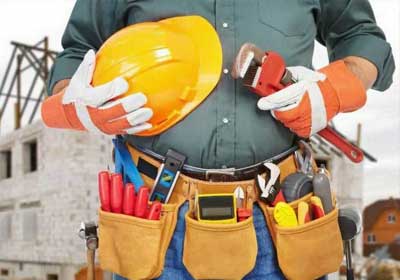 Modern construction site with advanced safety equipment in 2025