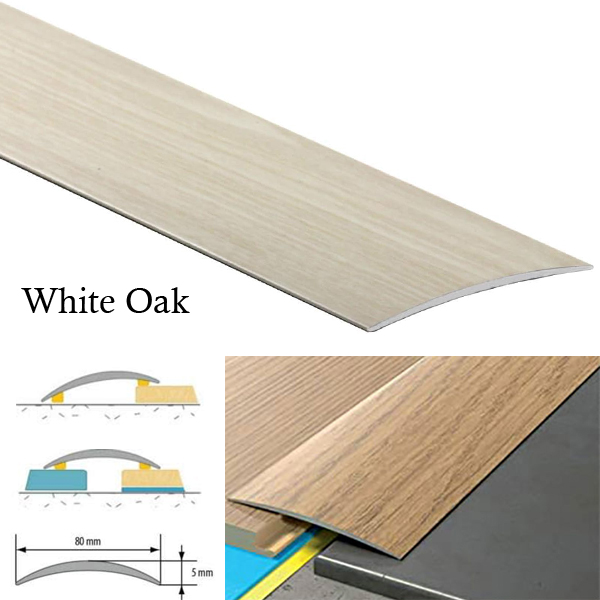 80mm Transition Strip Carpet Cover Door Floor Threshold Self-Adhesive Aluminium Wood Effect