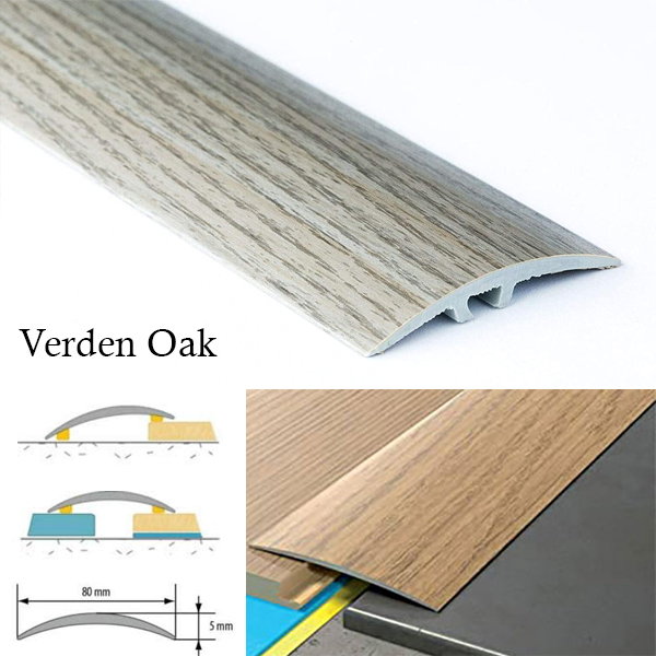 80mm Transition Strip Carpet Cover Door Floor Threshold Self-Adhesive Aluminium Wood Effect
