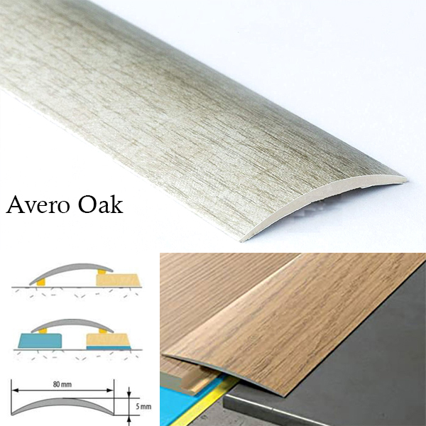 80mm Transition Strip Carpet Cover Door Floor Threshold Self-Adhesive Aluminium Wood Effect