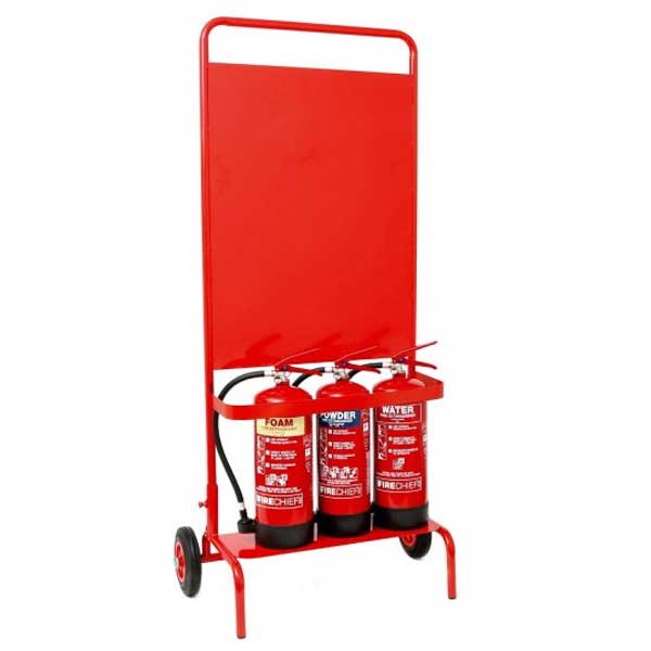 Triple Extinguisher Fire Point Trolley 