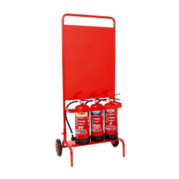 Triple Extinguisher Fire Point Trolley 