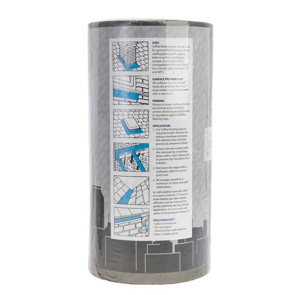 Tuffite Self Adhesive Lead Grey Flashing Tape for General Repairs and Sealing