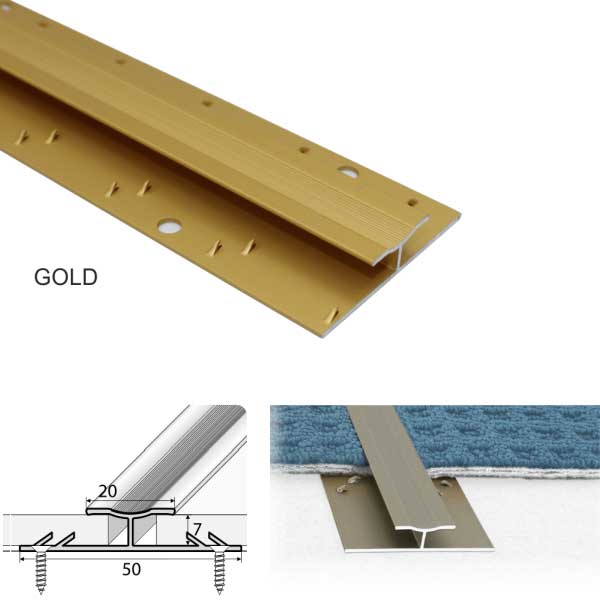 Twin Grip Carpet Profile 18um thick coating Aluminum