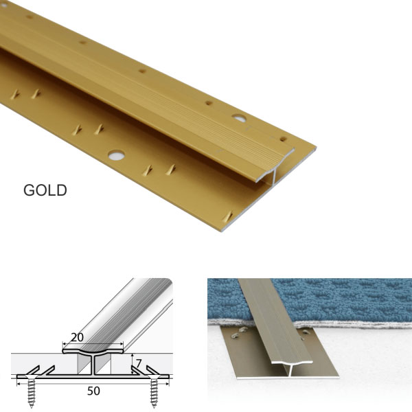 Twin Grip Carpet Profile 18um thick coating Aluminum