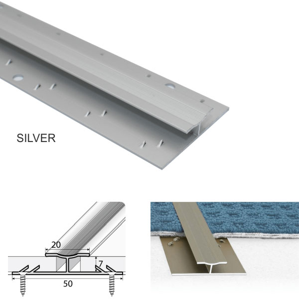 Twin Grip Carpet Profile 18um thick coating Aluminum