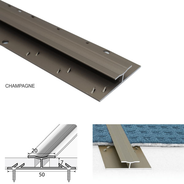 Twin Grip Carpet Profile 18um thick coating Aluminum