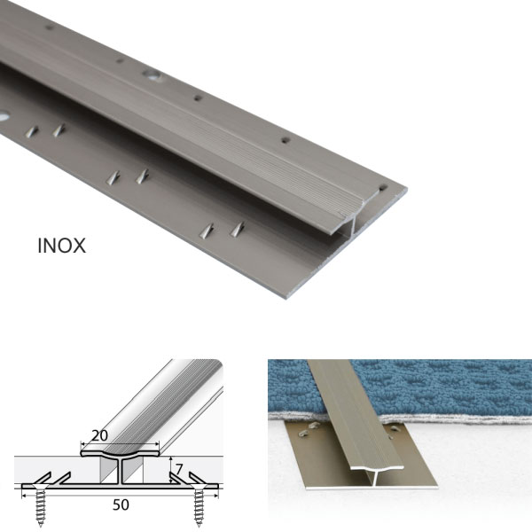 Twin Grip Carpet Profile 18um thick coating Aluminum