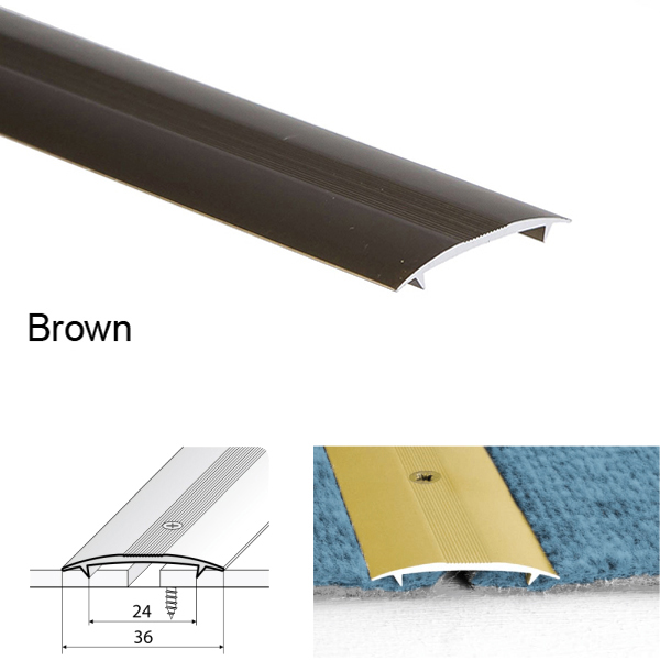 Twin Grip Joining Carpet to Carpet Threshold Strip Aluminum