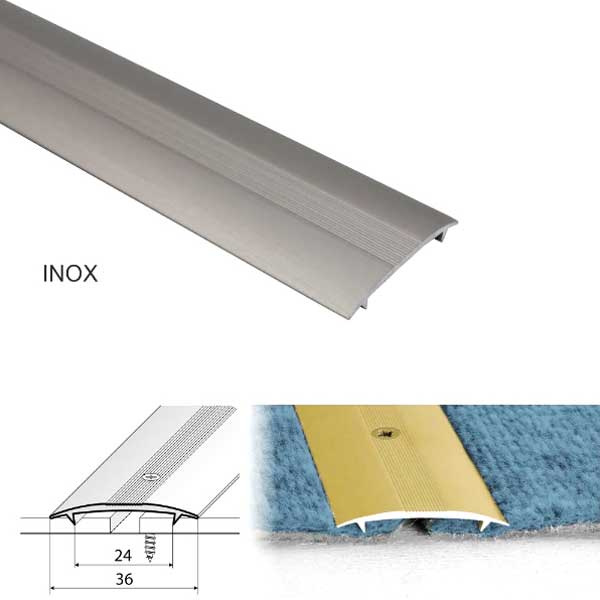Twin Grip Joining Carpet to Carpet Threshold Strip Aluminum
