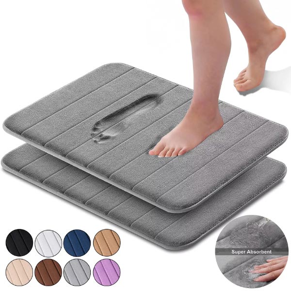 Ultra Soft Extra Water Absorbent Non Slip Memory Foam Bathroom Mats