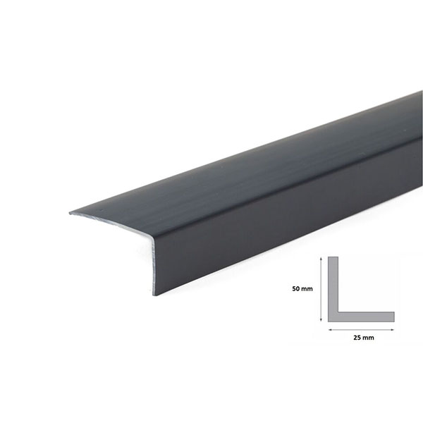 Unequal Anthracite Plastic Pvc Corner 90 Degree Angle Trim 1 Metre