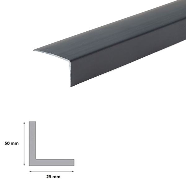 Unequal Anthracite Plastic Pvc Corner 90 Degree Angle Trim 1 Metre