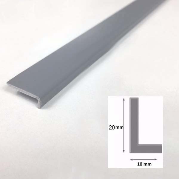 2.5m Long Unequal Gray Plastic PVC Corner 90 Degree Angle Trim Various Size 