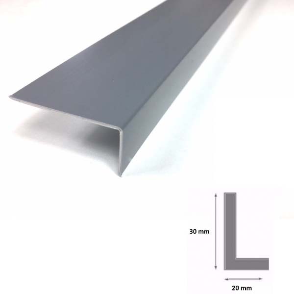 2.5m Long Unequal Gray Plastic PVC Corner 90 Degree Angle Trim Various Size 