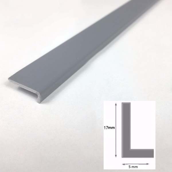 2.5m Long Unequal Gray Plastic PVC Corner 90 Degree Angle Trim Various Size 