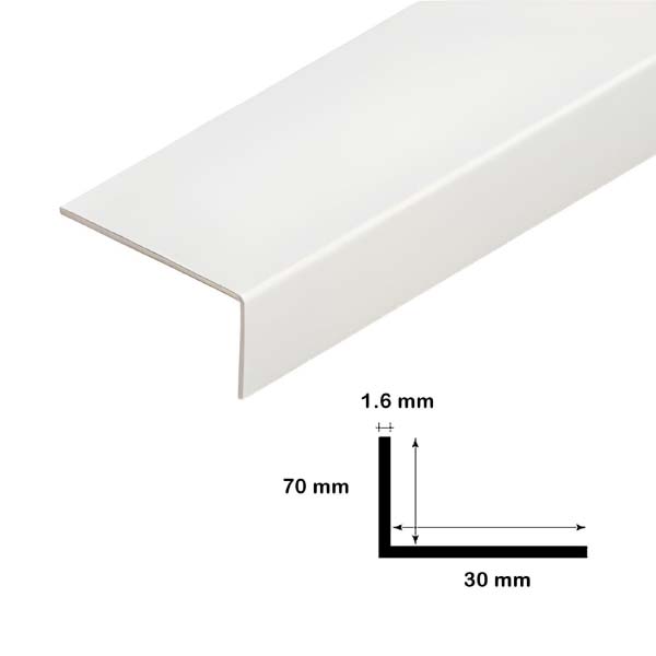 Unequal Plastic PVC Corner 90 Degree Angle Trim 2.5m Long