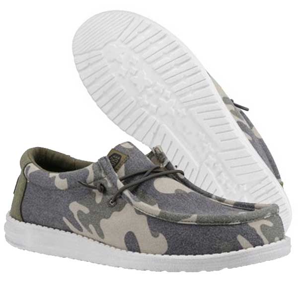 Wally Washed Camouflage Slip-Ons 