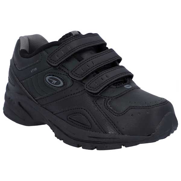 XT115 Triple Touch Fastening Black Trainer for Kids