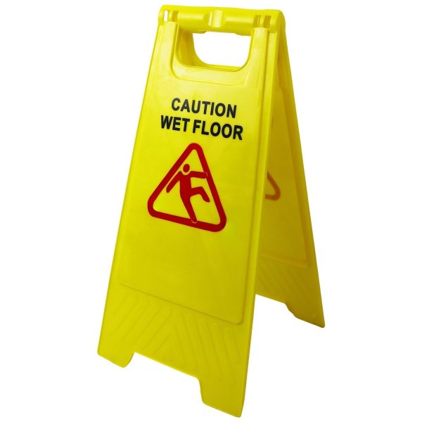 Yellow A-Frame Plastic Wet Floor Signs 