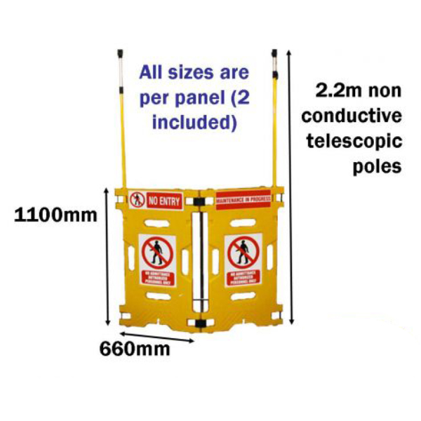 Yellow Elevator Safety Guard With 2 Panels