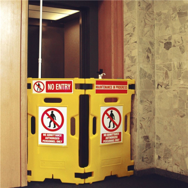Yellow Elevator Safety Guard With 2 Panels