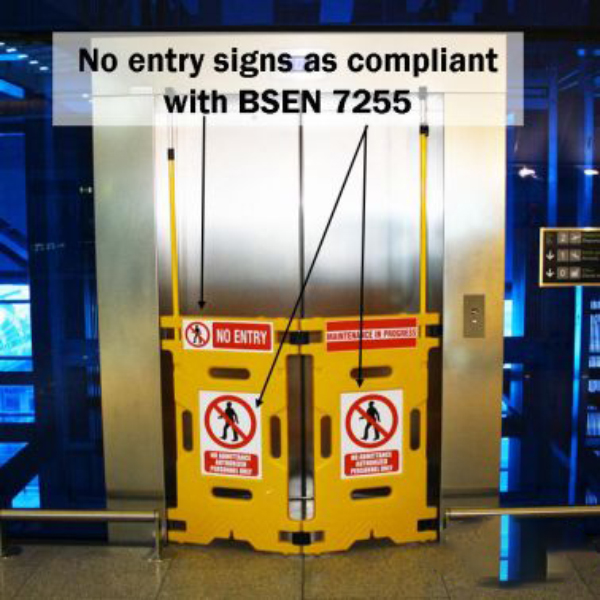 Yellow Elevator Safety Guard With 2 Panels