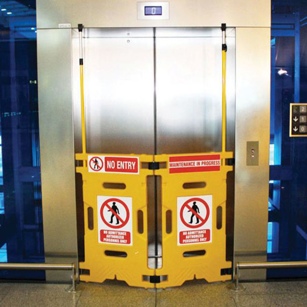 Yellow Elevator Safety Guard With 2 Panels