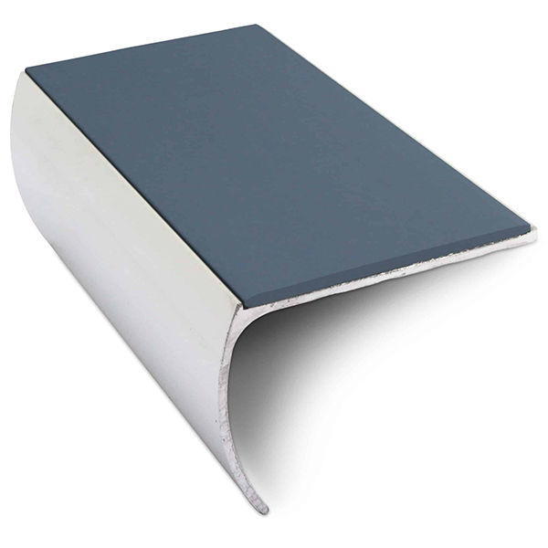 Aluminium Bullnose Stair Nosing Edge Trim 57mm x 40mm With Non Slip Pvc