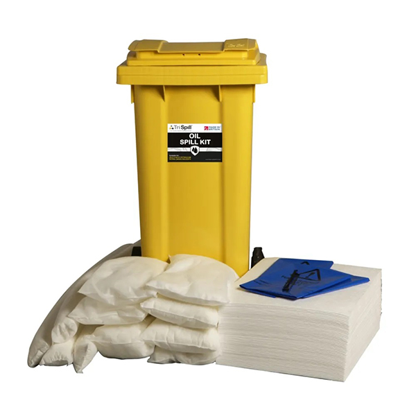 Buy Best Quality Oil Spill Kit Supplied in Wheelie Bin For Absorbs Oils Fuels and Solvents