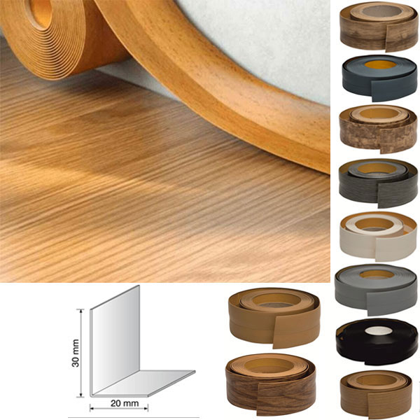 Buy High Quality Self Adhesive Flexible PVC Skirting Board 15m Long